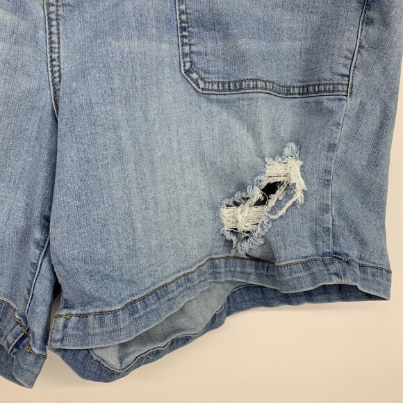Torrid Denim Shorts Vintage Stretch Mid Rise Blue Distressed - Picture 8 of 11